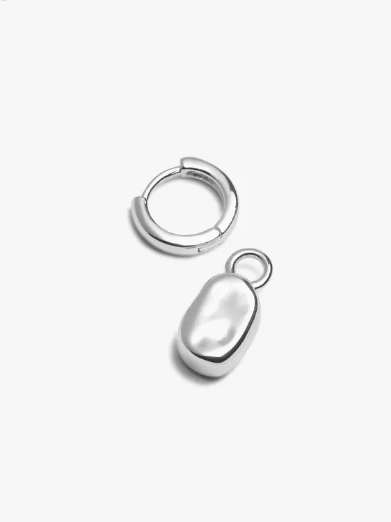 Single Hoop With Oval Pendant - Stainless Steel 248973 — image 3
