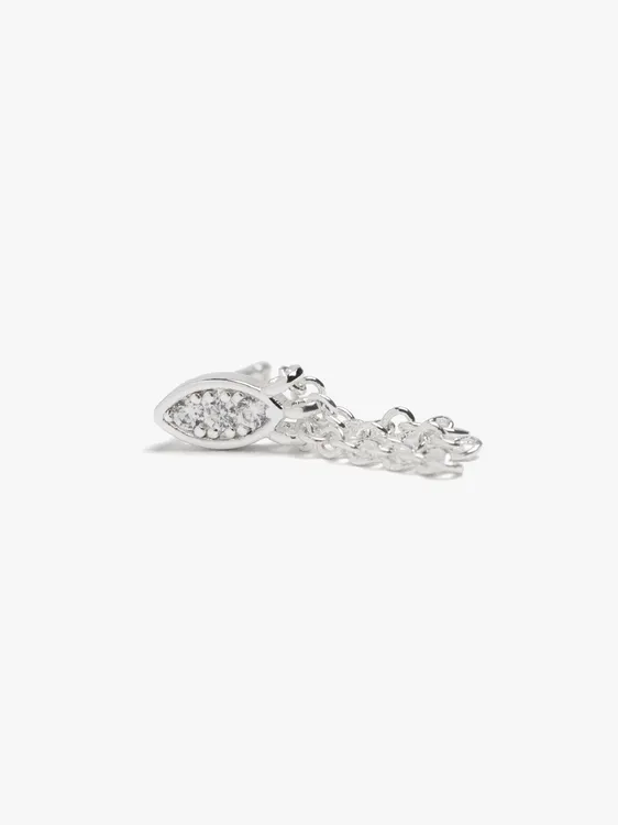 Earrings With Zirconias And Silver Swim Chains 248974 — image 2