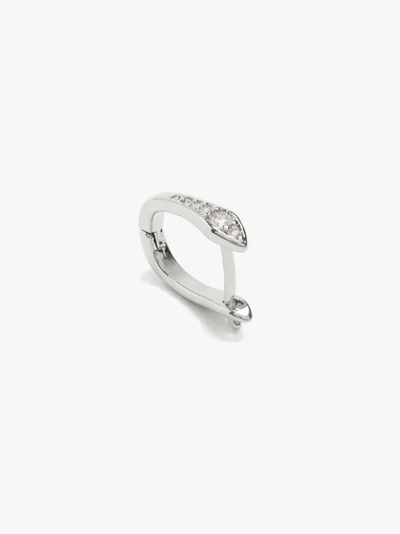 Individual Snake Hoop With Zirconia Silver Plated 248977 — image 2