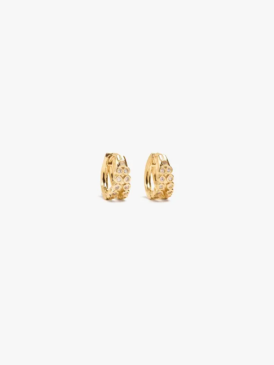 Double Hoop Earrings With Zirconia Effect 248989 — image 1