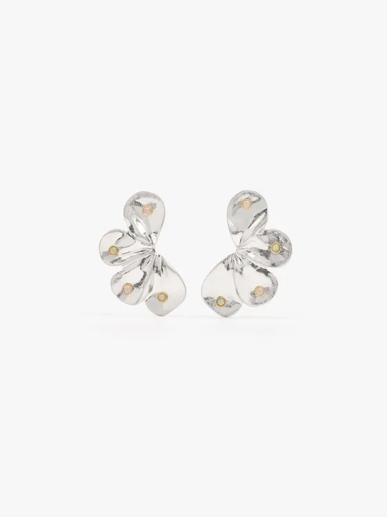 Half-Flower Earrings With Stones 249046 — image 1