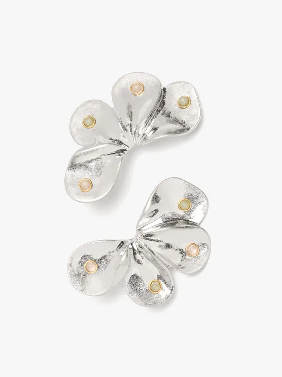 Half-Flower Earrings With Stones 249046 — image 2