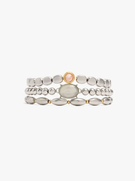 Set Of Elastic Bracelets With Stone 249047 — image 1