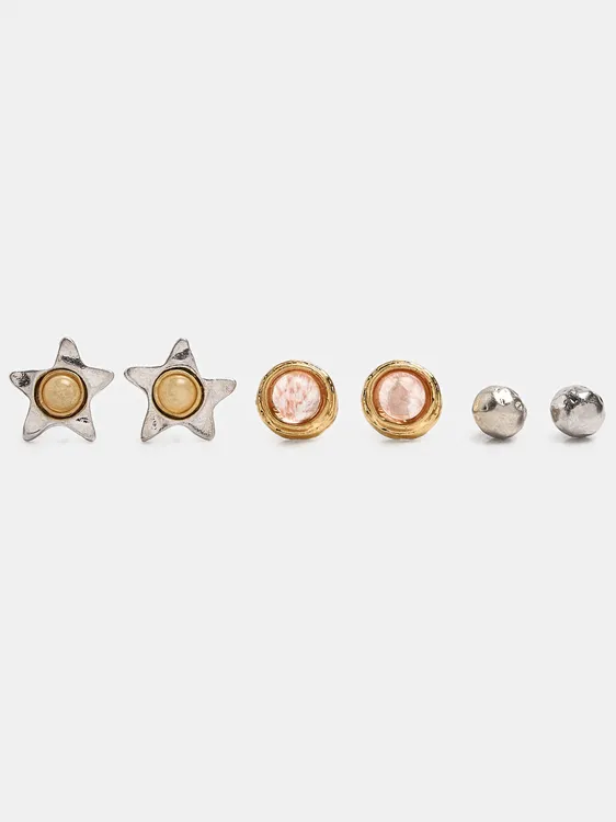Set Of Star And Stone Earrings 249052 — image 1