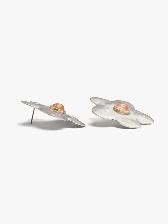 Flower Earrings With Stone Detail 249054 — image 2