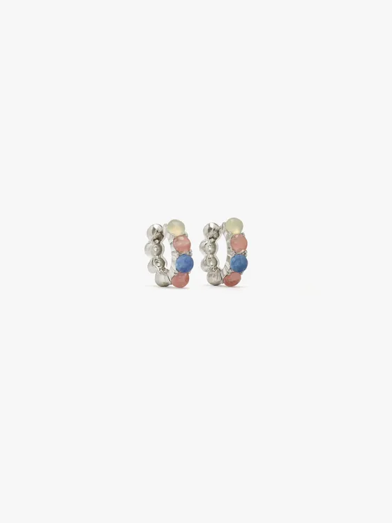 Hoop Earrings With Semi-Spherical Stones 249056 — image 1