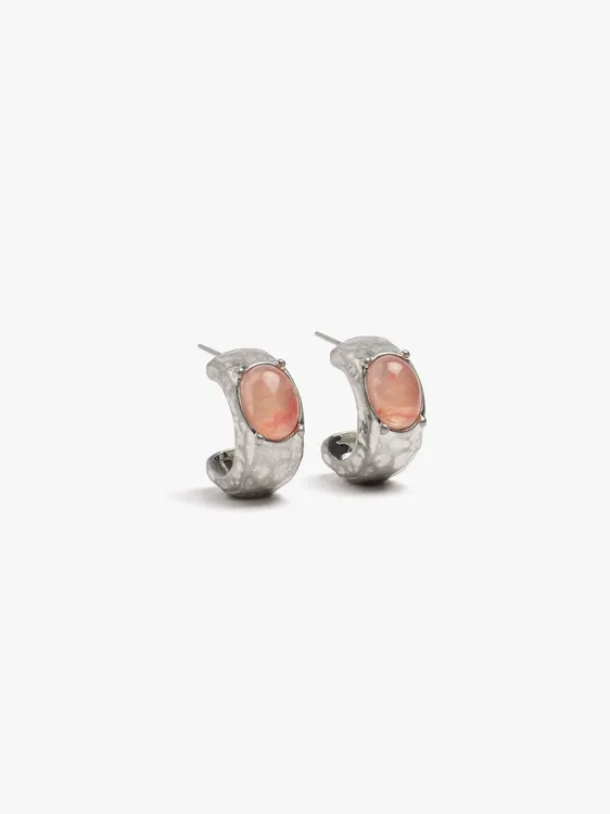 Open Hoop Earrings With Stone 249058 — image 1
