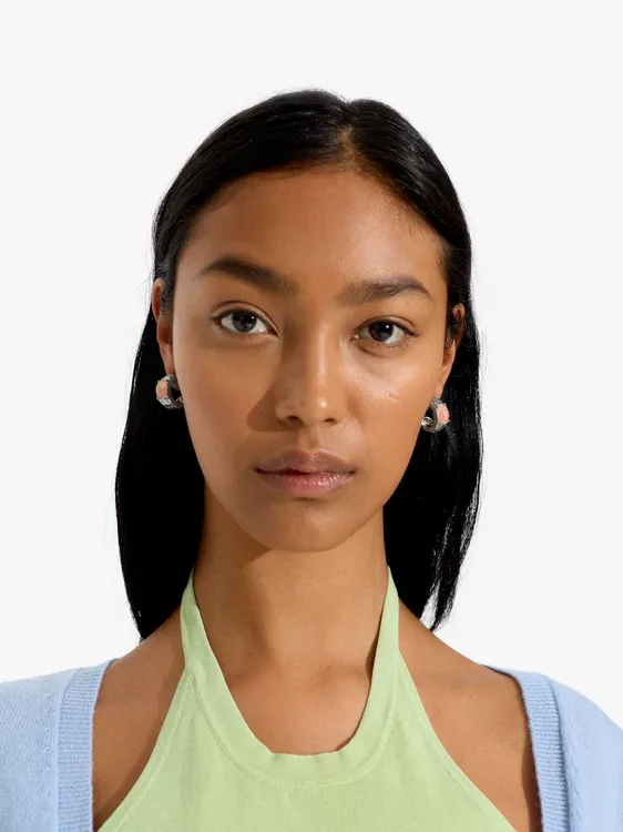 Open Hoop Earrings With Stone 249058 — image 3