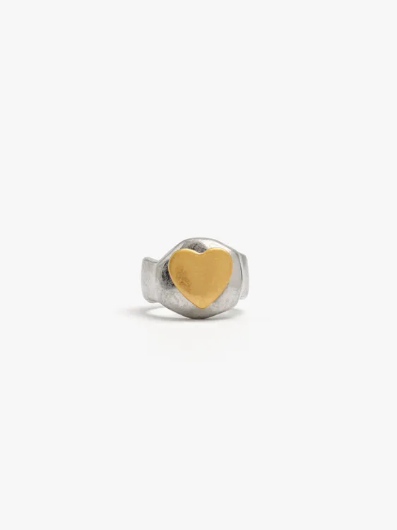 Bicolor Ring With Heart For Pinky 249066 — image 1
