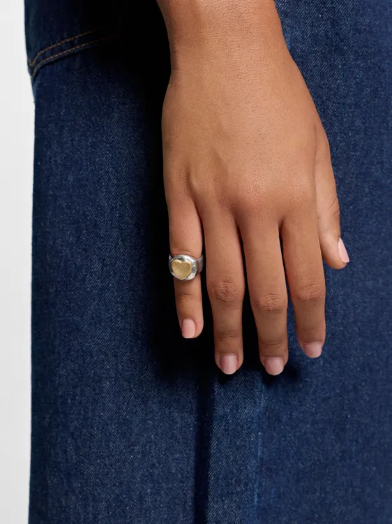 Bicolor Ring With Heart For Pinky 249066 — image 3