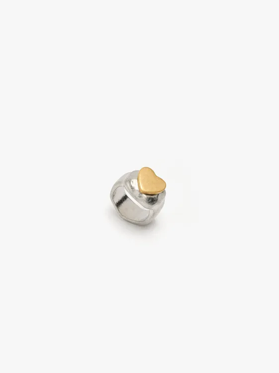 Bicolor Ring With Heart For Pinky 249066 — image 2