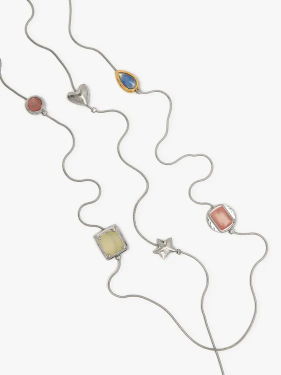 Double Necklace With Pendants And Stones 249090 — image 2