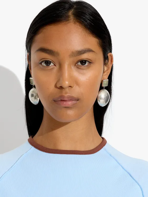 Round Earrings With Stone 249092 — image 3