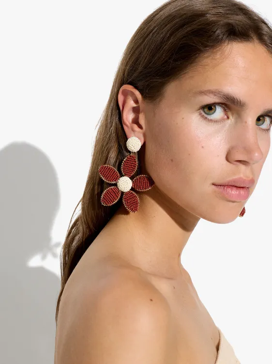 Maxi Flower Earrings With Beads 249886 — image 3