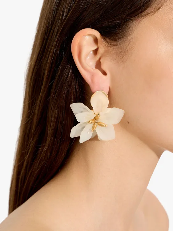 Maxi Flower Earrings With Embossed Detail 249887 — image 3