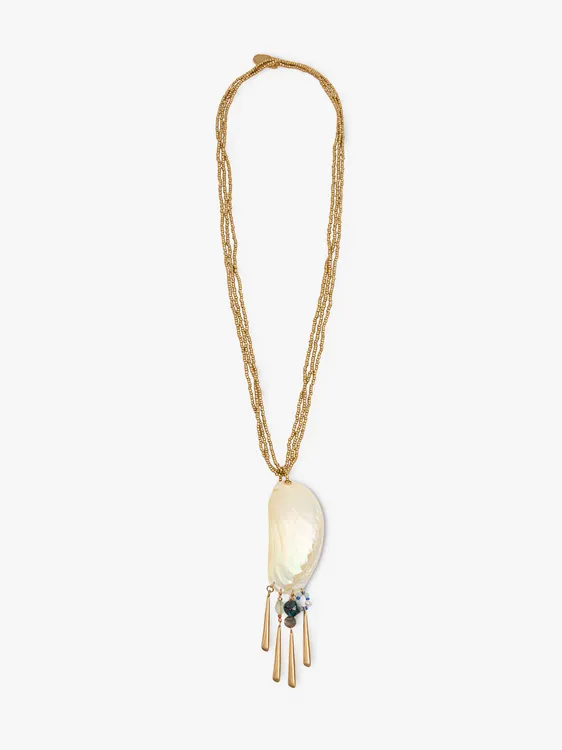 Long Triple Necklace With Shell Pendant 249904 — image 1