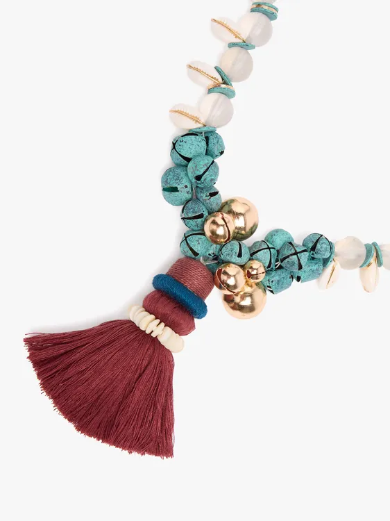 Necklace Of Glass Beads And Shells With Bells 249906 — image 2