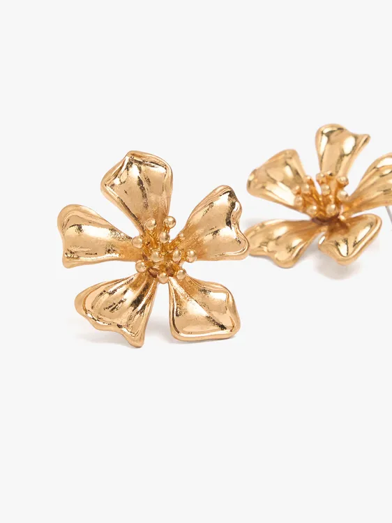 Maxi Flower Earrings With Embossed Detail 249909 — image 2