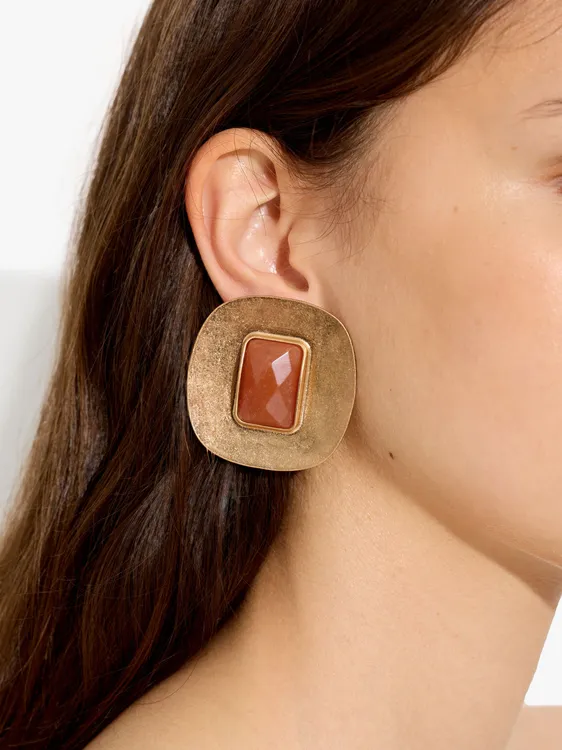 Maxi Earrings With Rectangular Stone 249917 — image 3