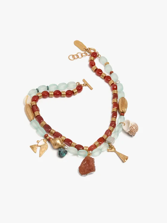 Double Necklace With Beads And Shells 249931 — image 2