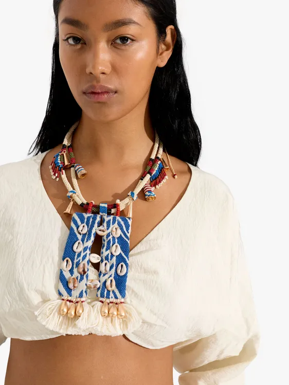 Ethnic Necklace With Shells And Beads 249942 — image 3
