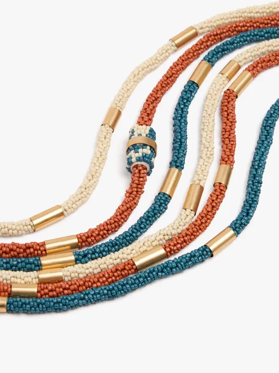 Multi-Collar Tubular Maxi With Beads 249943 — image 3