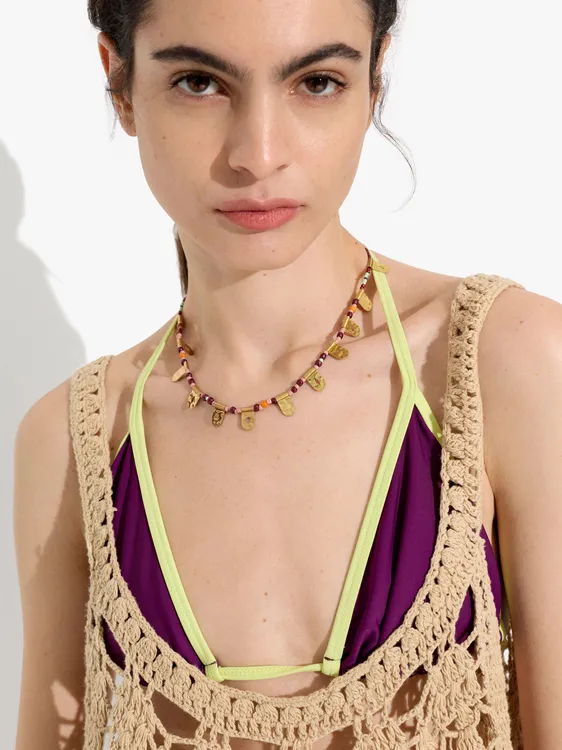 Short Necklace Of Glass Beads With Pendants 250149 — image 3