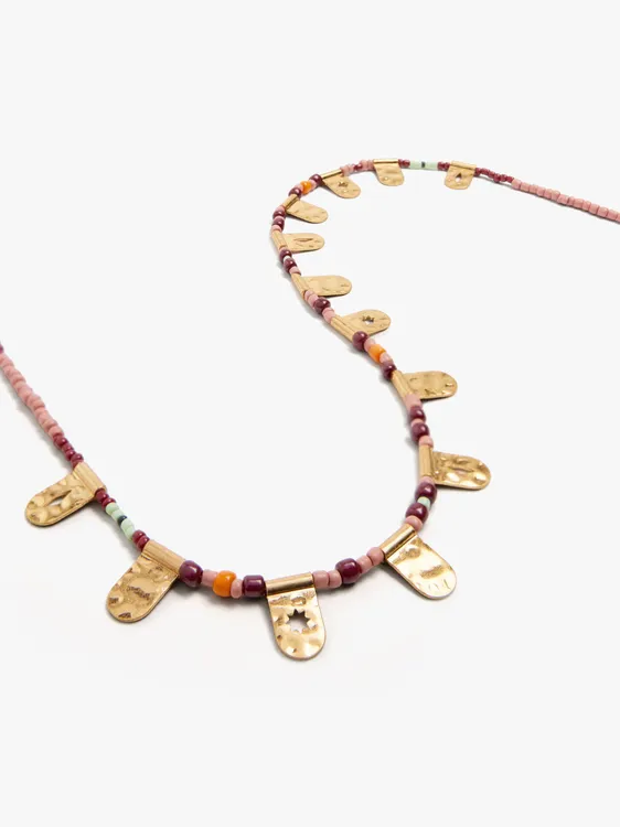 Short Necklace Of Glass Beads With Pendants 250149 — image 2