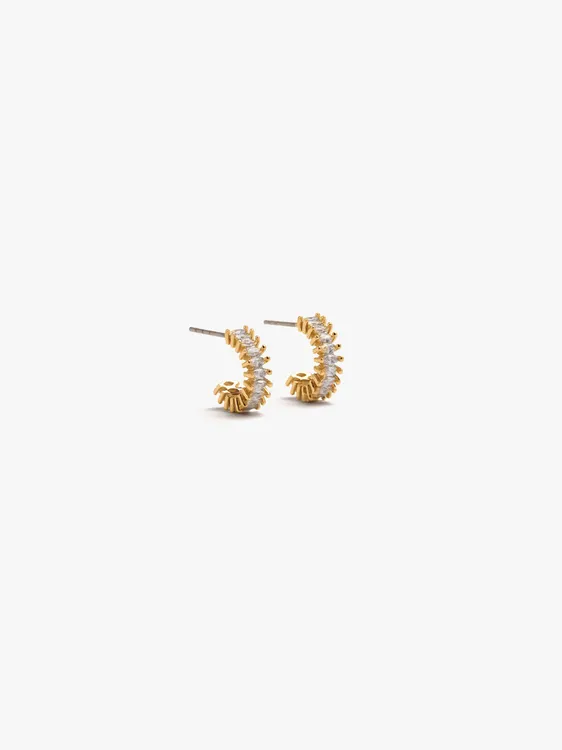 Open Hoop Earrings With Cubic Zirconia 250168 — image 1
