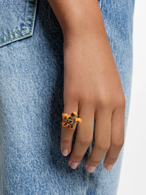 Ceramic Flower Ring With Enamel 250184 — image 3
