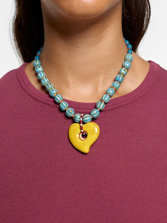 Necklace With Ceramic Beads And Heart 250188 — image 3
