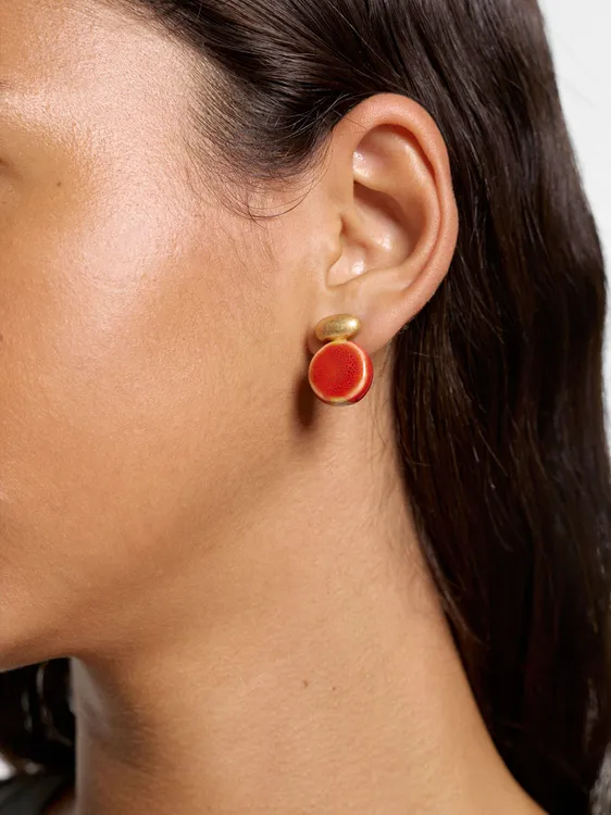 Round Ceramic Earrings 250193 — image 3