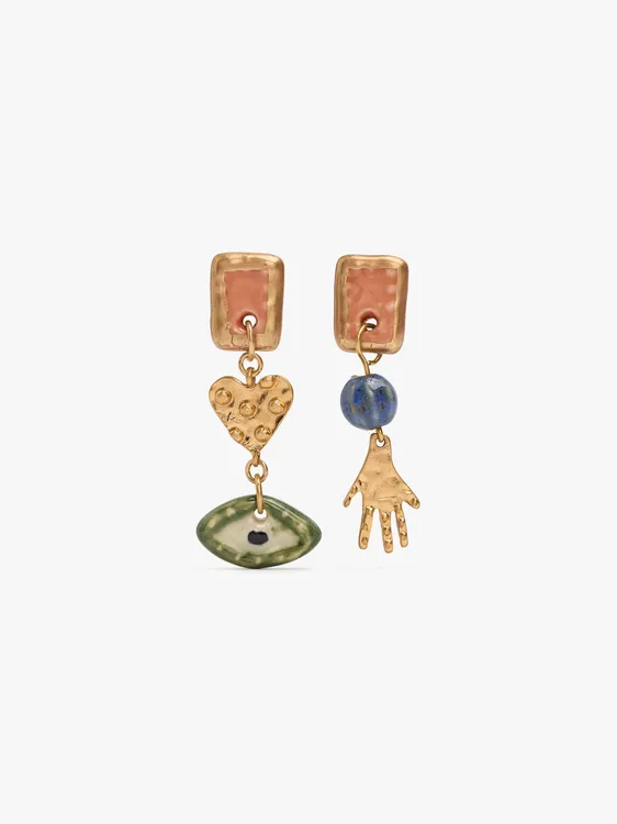 Asymmetric Long Earrings With Ceramic 250282 — image 1