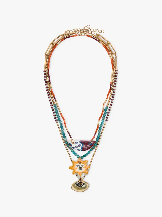 Set Of Necklaces With Multicoloured Pendants 250287 — image 1