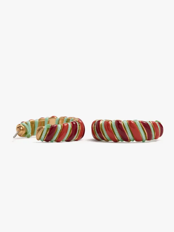 Segmented Hoop Earrings With Enamel 250291 — image 2