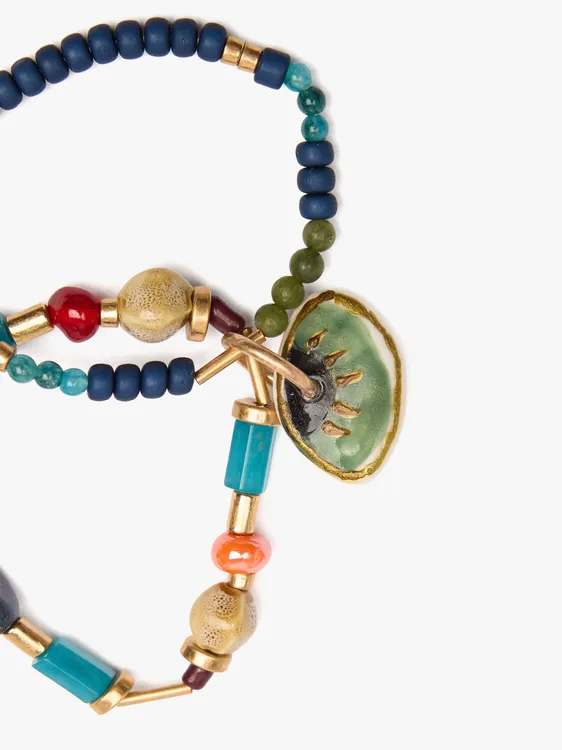 Double Elastic Bracelet With Stones And Ceramic 250310 — image 2