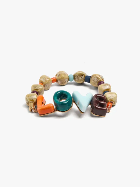 Elastic Bracelet With Ceramic And Enamel Love 250315 — image 1