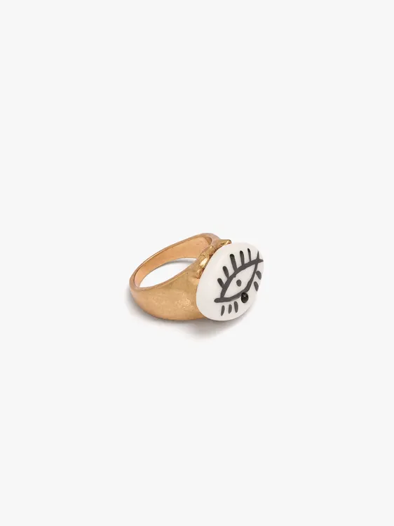 Ring With Ceramic And Eye 250316 — image 2