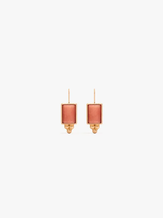 Rectangular Earrings With Stones 250327 — image 1