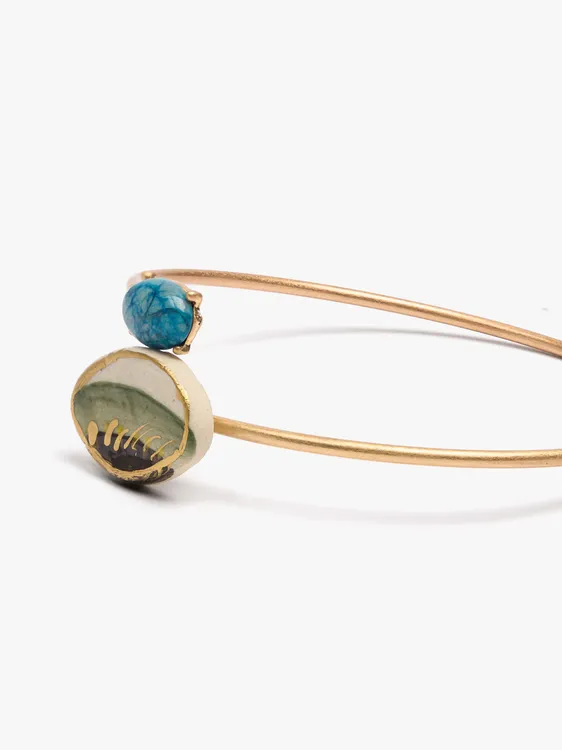 Crossed Bracelet With Stone And Ceramic 250329 — image 2