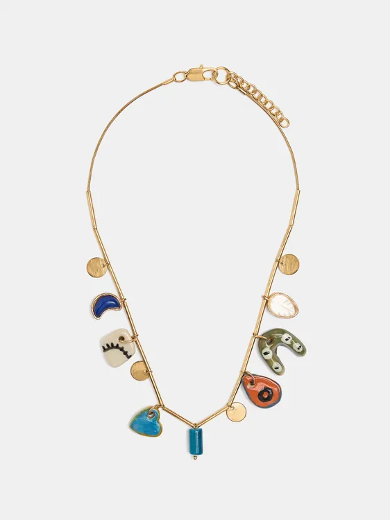 Segmented Necklace With Ceramic Pendants 250334 — image 1
