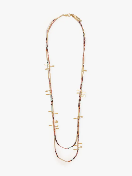 Double Segmented Necklace With Beads 250340 — image 1