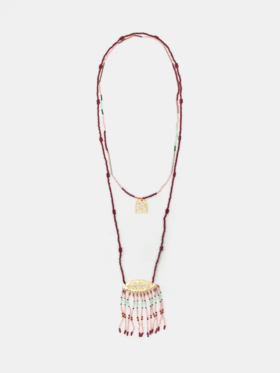 Two-Strand Necklace With Beads And Pendant 250344 — image 1
