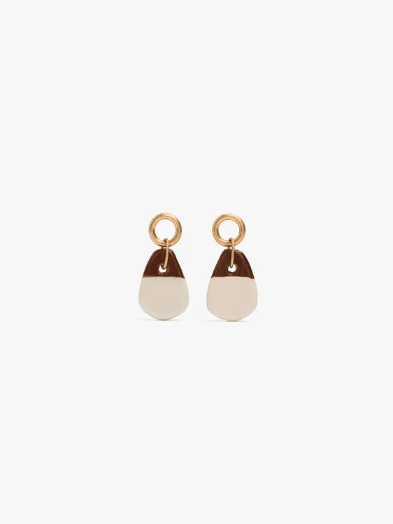 Oval Pendant Earrings With Ceramic 250405 — image 1