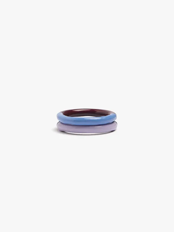 Set Of Bicolor Enamel Rings 250607 — image 1