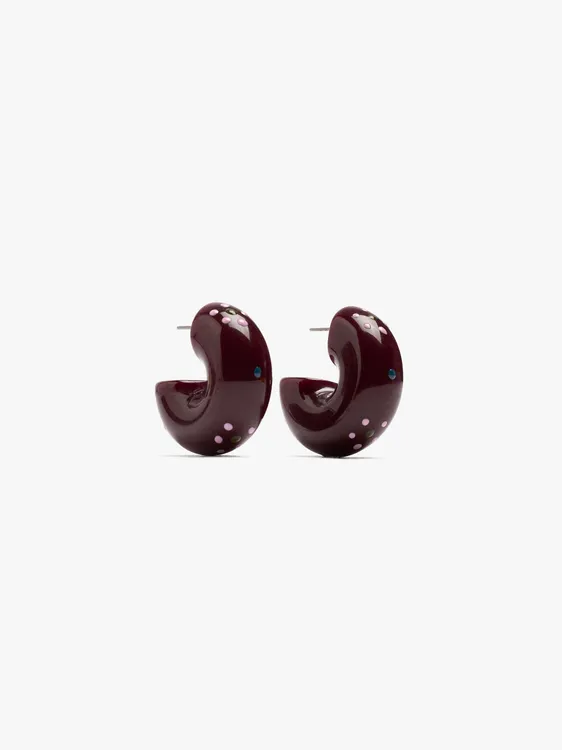 Tubular Resin Hoop Earrings 250619 — image 1
