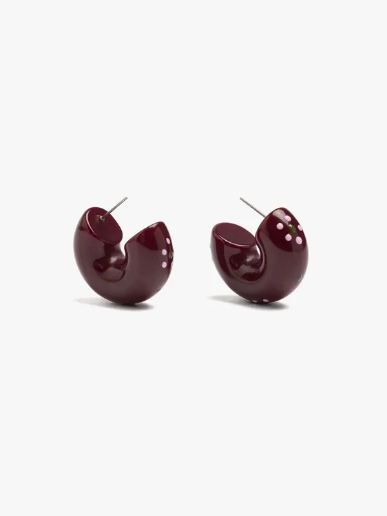 Tubular Resin Hoop Earrings 250619 — image 2