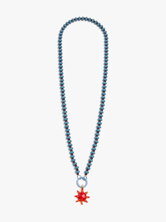 Beaded Necklace With Sun Pendant 250621 — image 1