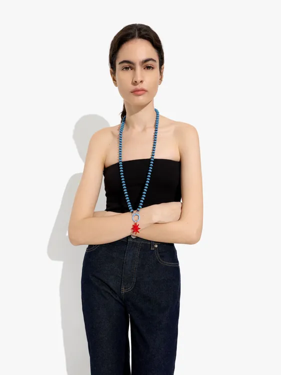 Beaded Necklace With Sun Pendant 250621 — image 3
