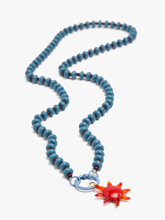 Beaded Necklace With Sun Pendant 250621 — image 2